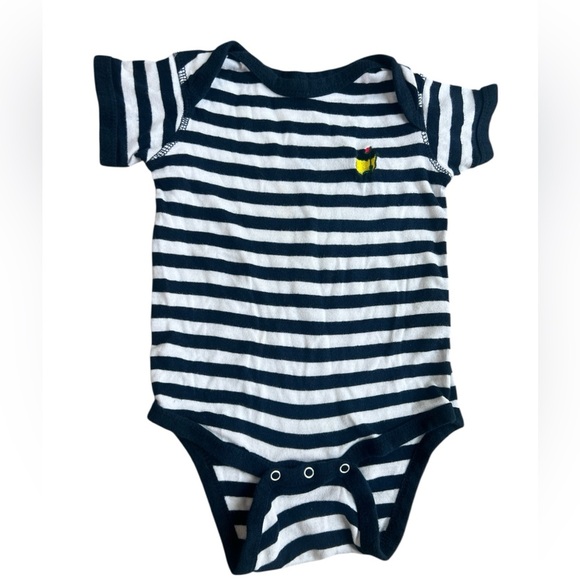 Masters Blue & White Striped Baby Onesie Size 18 Months - Picture 1 of 5